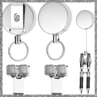 [feidan33.ph] Retractable Pen Holder - 2PCS Metal Pen Lanyard with Dual-Slot Pen Clip, Retractable P