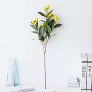 LOMC|A Bunch Artificial Lemon Branch with Green Leaves Artificial Fruit Lemon Tree