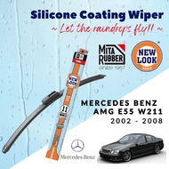 New Look Magic Silicone Coating Wiper Blade Mercedes Benz AMG E55 W211 2002-2008 (1 Set) + FREE Oil 