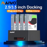 MAIWO 4 Bay Hard Drive Enclosure USB3.0 HDD Enclosure Support 2.5"/3.5" SATA HDD Docking Station Dat