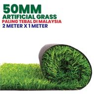 [2M X 1M] READY STOCK PREMIUM ARTIFICIAL GRASS GREEN 50MM (BY METER)] INDOOR AND OUTDOOR GRASS RUMPUT CARPET