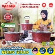 UAKEEN ORIGINAL 6pcs Cookware Set High Quality Granite Non Stick Coating Casserole Cooking Pot Bowl