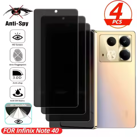 4pcs Curved High-definition Privacy Film Suitable for Infinix Note 50 Pro+ 40 4G Note 40 Pro 4G 30 P