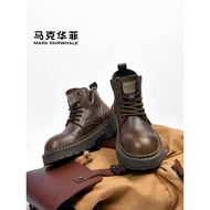Mark Wahfi Martin Boots Men's Leather Shoes Men's Shoes Overall Boots Retro Shoes Leather Boots Men'