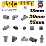 [BBB] PVC Pipe Fitting Paip PVC Connector Socket Elbow Tee Valve Socket Plug End Cap PT Socket PT El