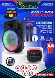 SPEAKER KOPER JINLONG BLUETOOTH 8 Inch JL-008 AB + 2 MIC WIRELESS KAROKE SUPER BASS