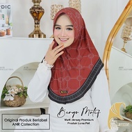 Instant Bergo Hijab, Hamidah Jersey Hijab, Print Motif By Gnw Scarf