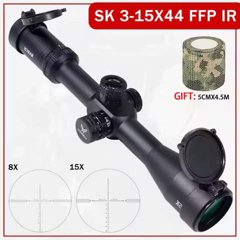 MARCH SK 3-15x44 FFP Scope for PCP Tactical Optical Sight Hunting Airsoft Scope Adjustable Caza Scop