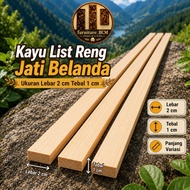Dutch Teak Wood 2x1 cm Long Variations | Ready-to-Use Fine Sandpaper Pine Wood Dutch Teak List Wood 