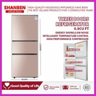 SHANBEN[j,Refrigerator.H`Three@r+Door!Xb,Refrigerator!FF,6.8!uw,Cubic!Wt,Feet!Bz,Energy Saving Low