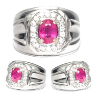 Natural Cincin Batu Permata Pinkish Red Ruby