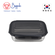 BUFFALO - 牛頭牌韓國製304J1不銹鋼長方形密實保鮮食物盒 610ml（可用於微波爐）(BFX007-R061)