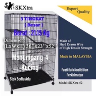 SANGKAR KUCING / CAT CAGE BUATAN MALAYSIA 3-TINGKAT ( BESAR )