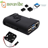 NOVAVIBE Cover ASB 3 in 1 Cooler for Raspberry Pi 4 Model B, Pi 4B, Pi 4 Black with Cooling Fan