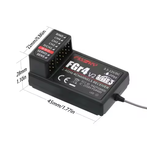 Flysky FS-FGr4 V2 Receiver 2.4Ghz 4CH AFHDS3 Receiver for Flysky Noble FS-NB4 Transmitter