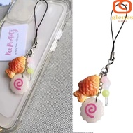 GLENES Food Taiyaki Pendant, Japanese Bag Keyring Fish Cake Keychain, Phone Lanyard Bag Charm Street