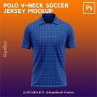 Mockup Kaos Polo V-Neck Jersey (Photoshop)