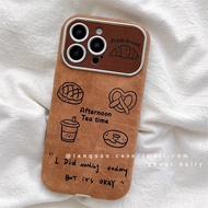 Fall Winter Brown Bread Style Full Cover Anti-Fall Phone Case for Redmi K80/70 K70i K60 pro Note14 p