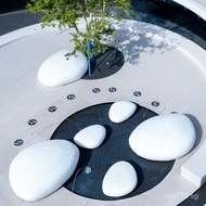 Pebble Stool Seat Stone Art Mall Display Waiting Creative Outdoor Chair Leisure Fiberglass Stool JP3