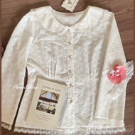 Himeka Vintage - Lova Blouse - Embroidery Blouse - White Blouse - Vintage Coquette Blouse - Coquette