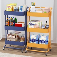 [SG SELLER] 6 COLOR -Multi-Purpose Storage Push Cart Trolley Organizer Cart Kitchen Rack Movable Push Cart Movable