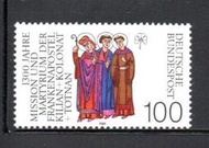 【流動郵幣世界】德國1989年使徒基利安、科洛納特和托特南逝世1300週年郵票