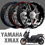 For YAMAHA XMAX 300 Xmax Logo Emblem Motorcycle Reflective Wheel Hub Sticker Scooter Rim Decal Accessories