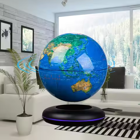 Magnetic Levitation Globe 8 Inch Floating Earth High Tech LED Light Up Desk Ornament Creative Gift F