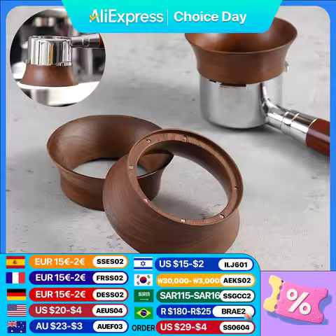 51/58mm Coffee Dosing Cup Walnut wood Espresso Dosing Funnel Brewing Bowl Portafilter Dosing Ring Co