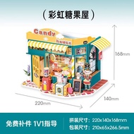 ร้านขนมเบอร์ก้าร์ Rolife DIY Miniature House Building Blocks Gift Cardboard Box Building Set บ้านเล็