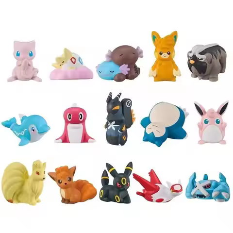 Bandai Genuine Pokemon Shokugan Toys Wooper Snorlax Lokix Tatsugiri Wigglytuff Anime Figures Model D