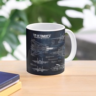 Tomcat Motif Mug F-14 Blueprint Tapestry USAF Navy