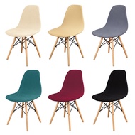 【CW】Velvet And Polar Fleece Fabric Shell Chair Cover Stretch Scandinavian Chair Covers Dining Seat Cover For Ho Home Living Room
