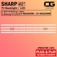 SHARP 40 Inch LC-40LE265M / LC-40LE268M LED Backlight TV / LED Light Bar Lampu LED TV Sharp 40"