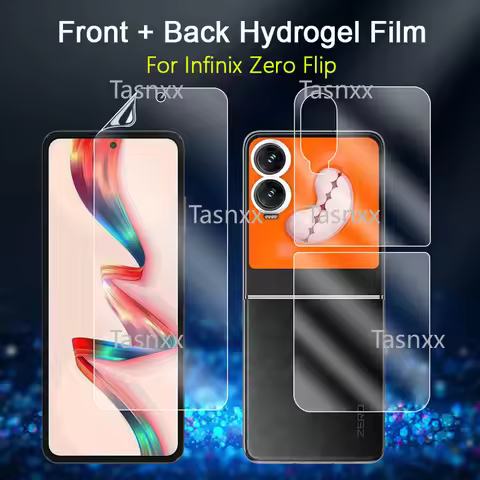 2 in 1 Front / Back Screen Protector For Infinix Zero Flip Ultra Clear Slim Soft Repairable Hydrogel