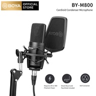 BOYA BY-M800 Large Diaphragm Cardioid Condenser Microphone Studio Sound Recording Microphone for Vocal Recording Singer Podcaster Home Audio YouTube Video