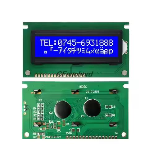 84x44mm 1602c LCD 1602 LCD 1602c display blue screen 5V va16mm yellow screen LCD1602C 84*44mm