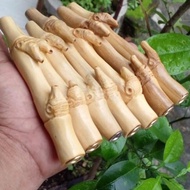 Termurah Once Pipa Kayu Kemuning Ukir Pusaka Bambu Petuk Lubang Multy