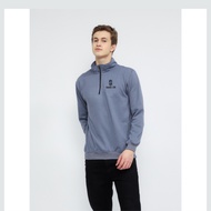 Suke.co Half Zip Pria Sweatshirt Rugby - Blue Denim