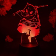 Demon Slayer Inosuke Hashibira The Wild Pig Essential 3D Hologram Nightlight Manga Fans Collectible Figure Kawaii LED Anime Lamp