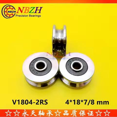 1Pc outer ring U-shaped groove wiring guide wheel pulley bearing TV0418 V1804RS V1804-2RS 4 * 18 * 7