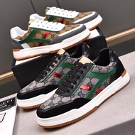1: 1 Original Label AAA+I Casual Shoes Classic Red Green Stripes Cowhide Stitching Old Pattern logo 