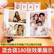 18908 cm 180 Sheets Mixed Photo Album Family Large-Capacity Small Photo Album Photo Storage Commemor