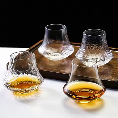 Ice Drip Whiskey Glasses, Iced Coffee & Milk Drinking Glasses,Heavy Base Drinking Glass for Home Bar