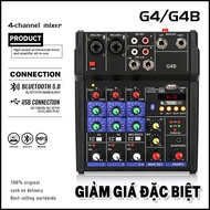G4B Professional Audio Mixer 4-channel na built-in na EQ/recording mode epekto ng reverb Bluetooth/PC/USB/MP3 playback Concert KTV Bar Family Singing Live Audio Equipment