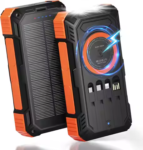 Solar Charger Power Bank 49800mAh, 22.5W Portable Charger, 15W Wireless Charging, Solar Panel Charge
