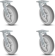 CasterHQ - 8" X 2" Swivel Drywall Cart Caster - Set of 4 - TPR Wheel - 700lbs Each / 2800 lbs Set of