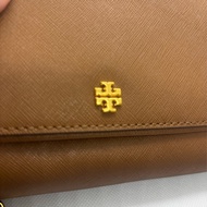 Tory Burch 防刮十字紋翻蓋鍊帶斜背WOC包(新款大磁釦）