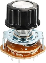 uxcell 6mm 2P5T 2 Pole 5 Position Selectable Single Deck Band Channel Rotary Switch Selector with pl