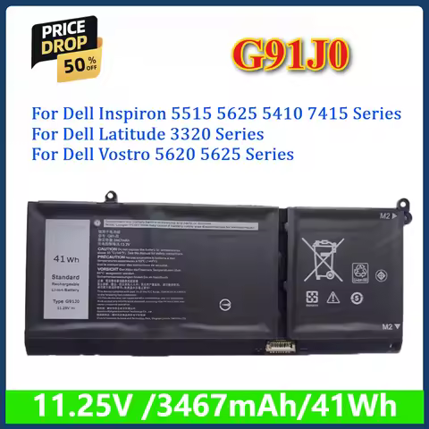 G91J0 Laptop Battery for Dell Inspiron 15 5515,16 5625,5410,7415,Vostro 15 5515,13 3515,5620 5625, f